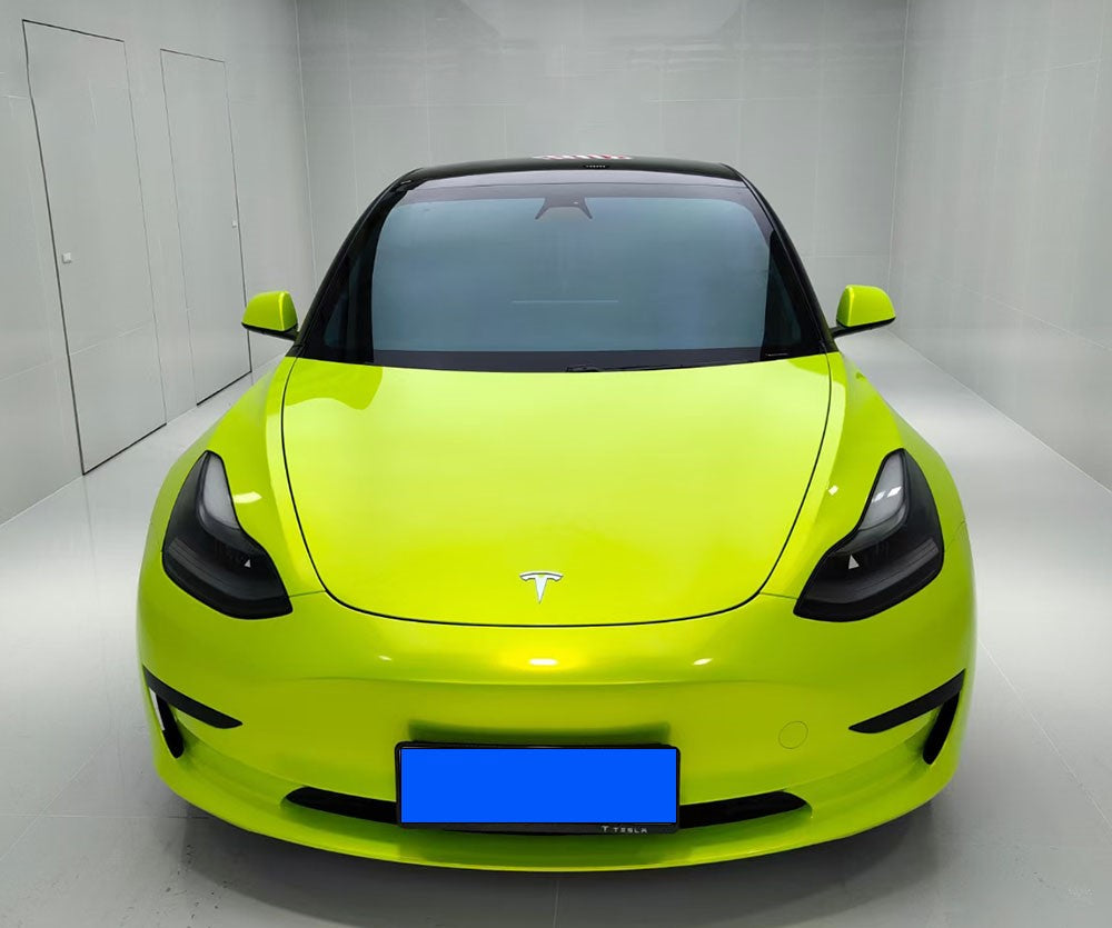RockRose Ultra-Gloss Lime Green Vinyl Wrap — Mirror-Finish, Bubble-Free Cast Vinyl