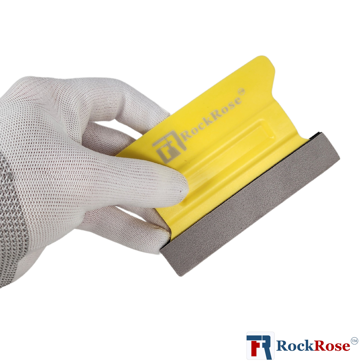 Felt Edge Yellow Wing Squeegee – Hard Card Tool for Window Tint & Vinyl Wraps