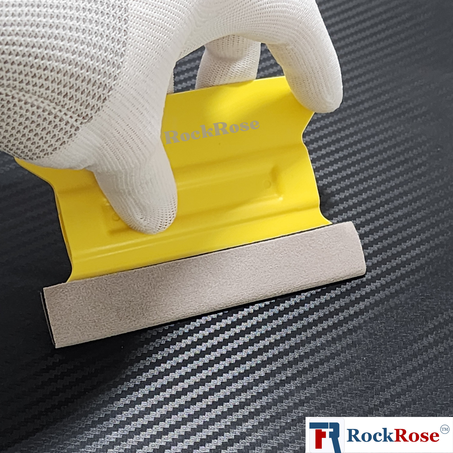 Felt Edge Yellow Wing Squeegee – Hard Card Tool for Window Tint & Vinyl Wraps