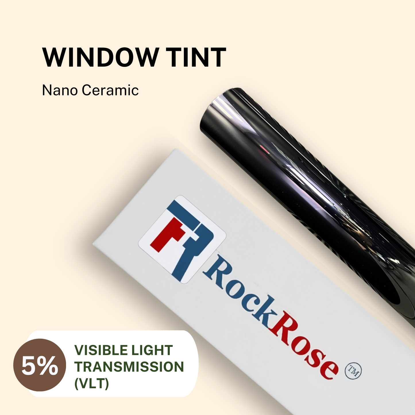 RockRose Nano Ceramic Pre-Cut All-Window Tint Film Kit – UV & Heat Blocking, Full DIY Set