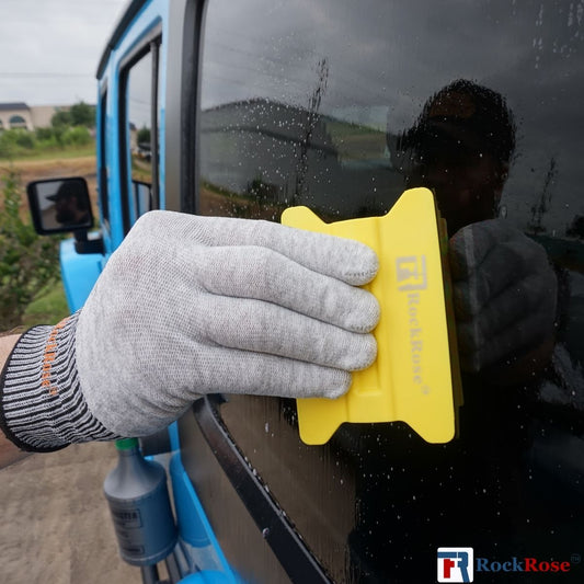 RockRose Soft Felt-Edge Yellow Wing Squeegee for Film & Wrap