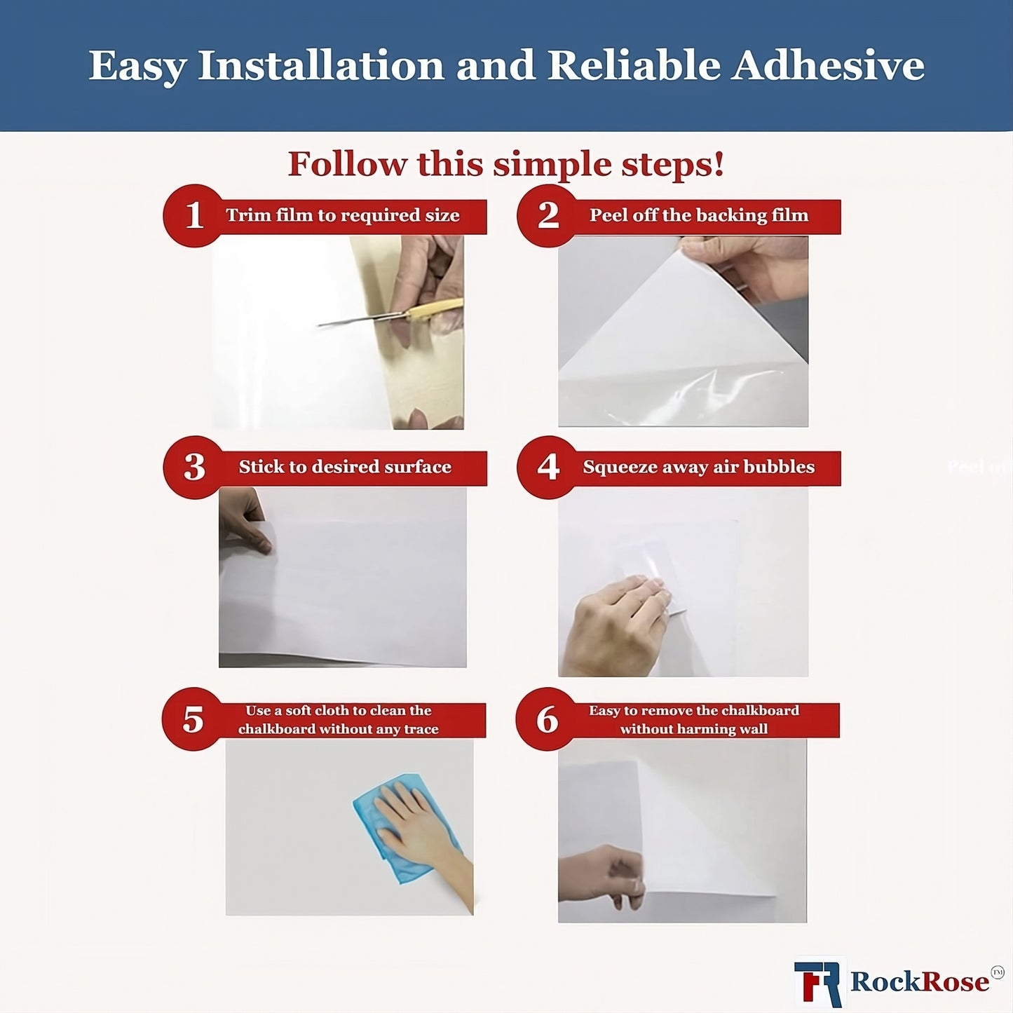 Removable Dry Erase Whiteboard Wall Sticker – Peel & Stick Whiteboard Film (35.4" x 59")