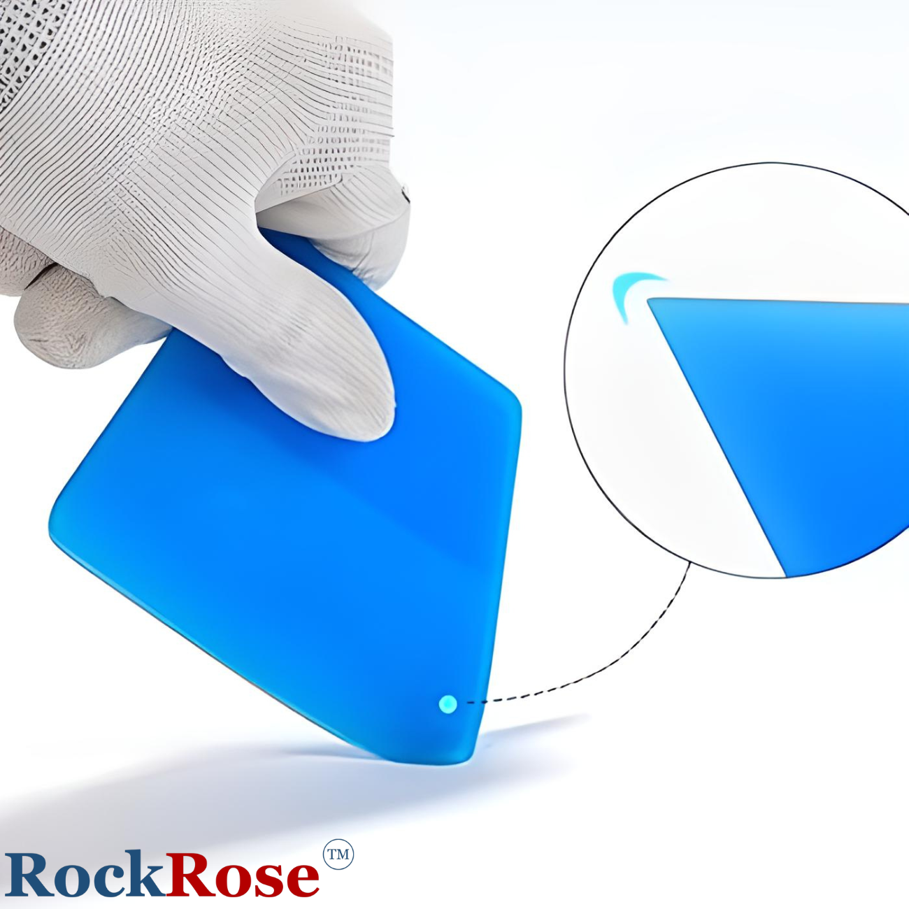 RockRose 4" Blue Hard Card Squeegee – Vinyl / Tint / PPF Tool