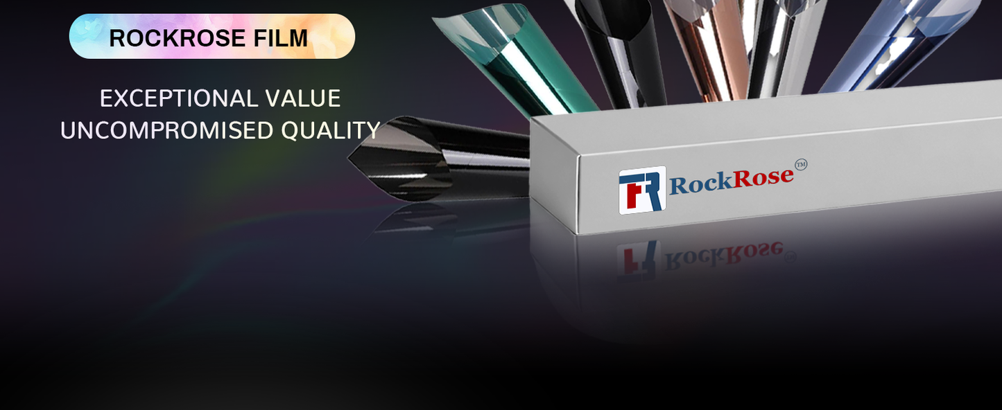 RockRose Reflective Building Tint Film – One Way Mirror Tint for Home & Office Windows | 99% UV Block