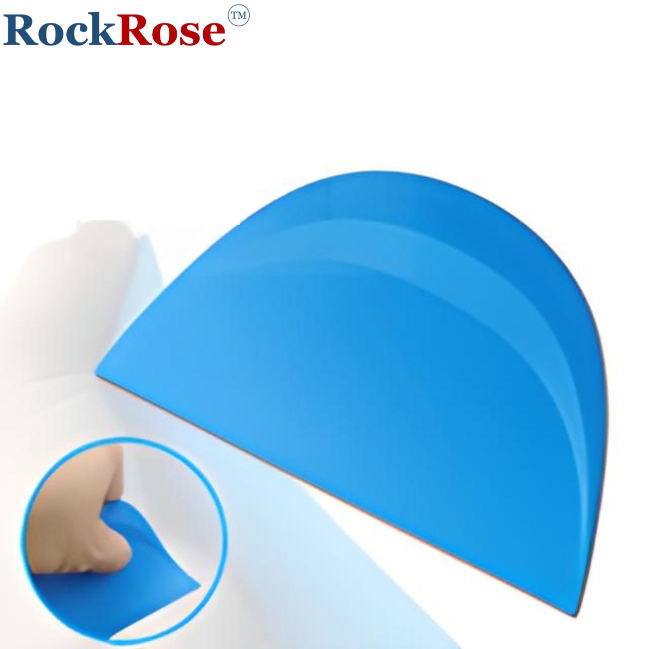 RockRose Hard Card Squeegee – Vinyl Wrap & Window Tint Installation Tool (Blue)