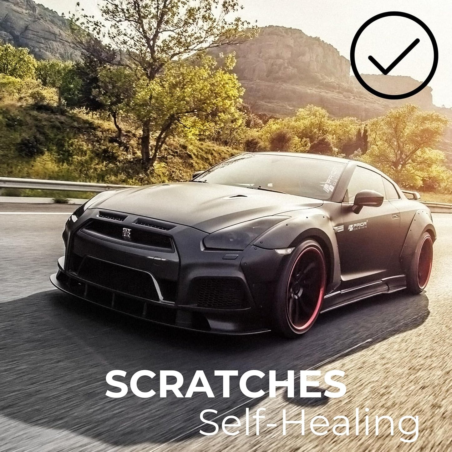 Glossy Black PPF close-up texture RockRose