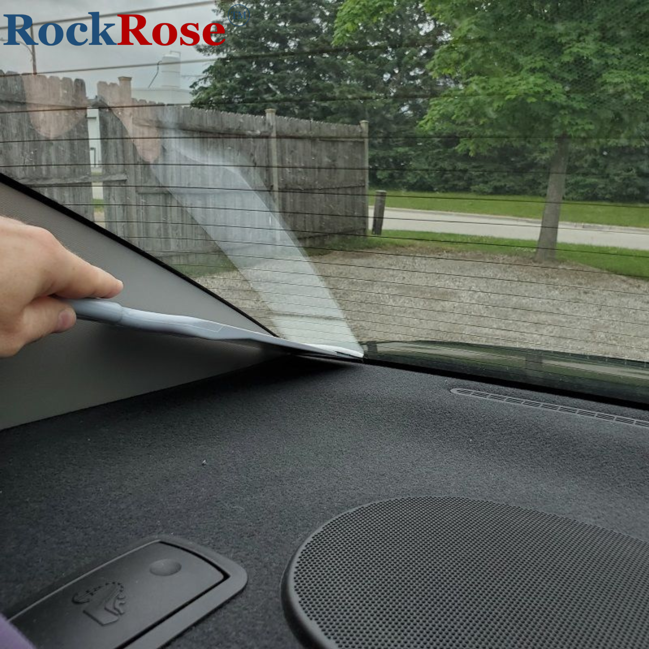 RockRose Long‑Handle Scrubber Squeegee for Tinting – Window Film & Vinyl Application Tool
