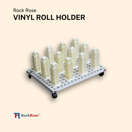 Mobile Vinyl Roll Dispenser Cart – Heavy-Duty, Swivel Wheels
