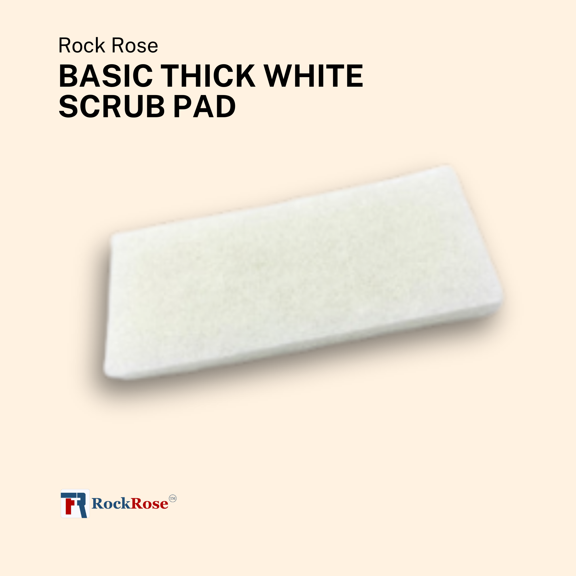 Rockrose Premium White Scrub Pad with NonAbrasive Design Lightweigh