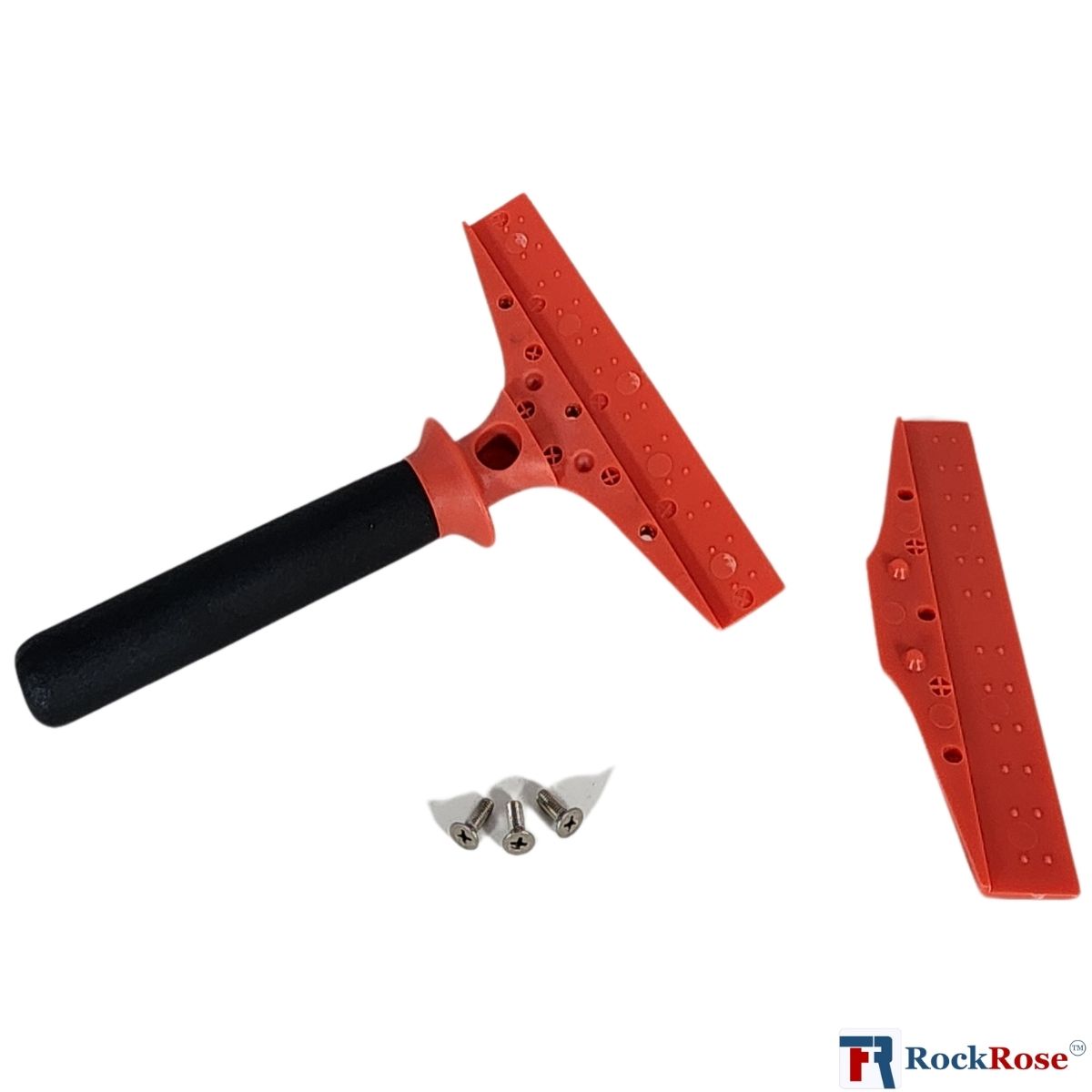 rock rose film red squeegee tool side view with screws
