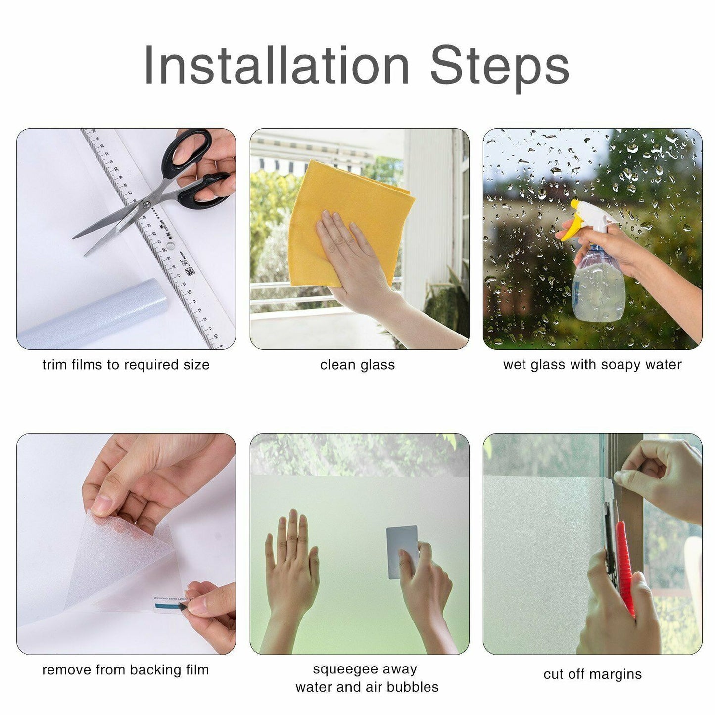Frosted Privacy Window Film – Easy DIY Static Cling Glass Covering | RockRose