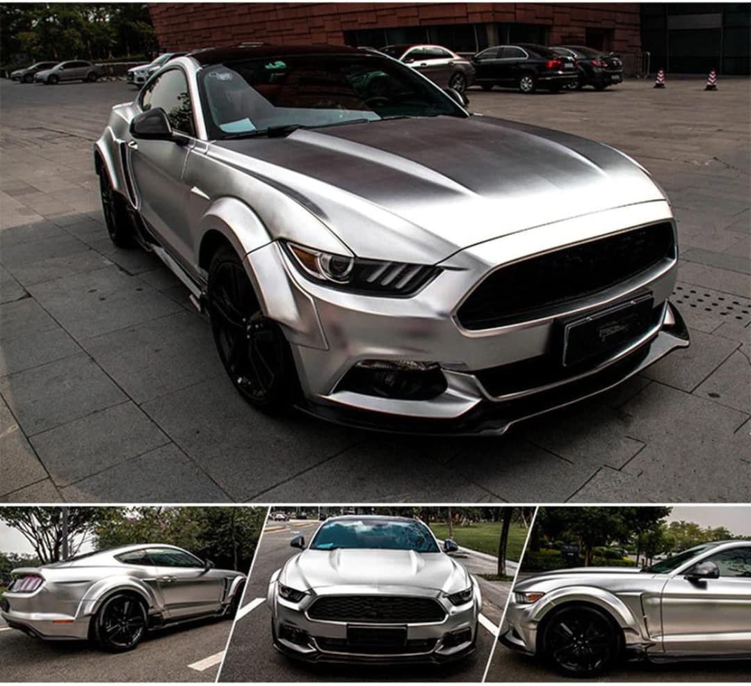 Brushed Chrome Vinyl Wrap Film – Self-Adhesive Air-Release Automotive Wrap (DIY Roll)