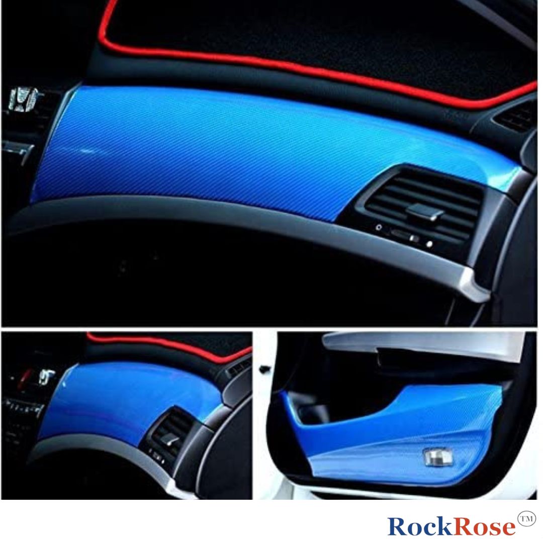 Rockrose 7D Carbon Fiber Vinyl Wrap with Twill Weave Style - Carbon Fiber Vinyl Wrap for Cars with Air Release Feature for Installation - Self-Adhesive Vinyl Car Wrap