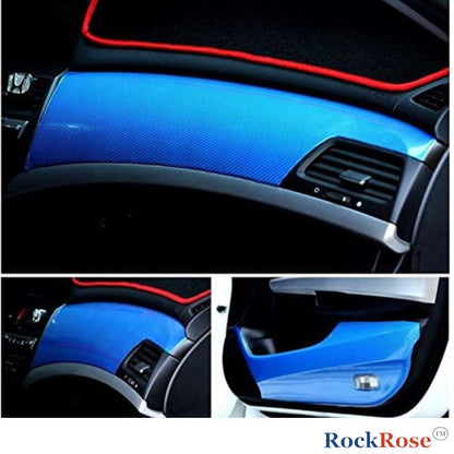 Rockrose 7D Carbon Fiber Vinyl Wrap with Twill Weave Style - Carbon Fiber Vinyl Wrap for Cars with Air Release Feature for Installation - Self-Adhesive Vinyl Car Wrap