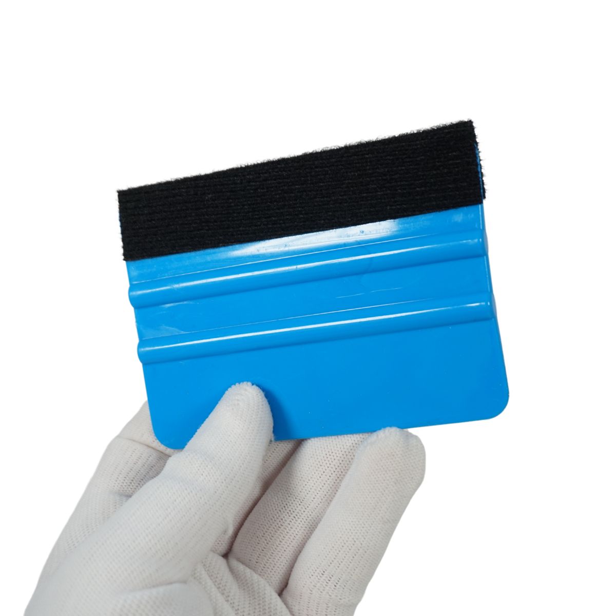 RockRose Felt Edge Vinyl Squeegee for Precision Application - Window Film Squeegee Card with Comfortable to Handle Feature - Black Felt Edge Tool for Precise Movements During Installations - Blue