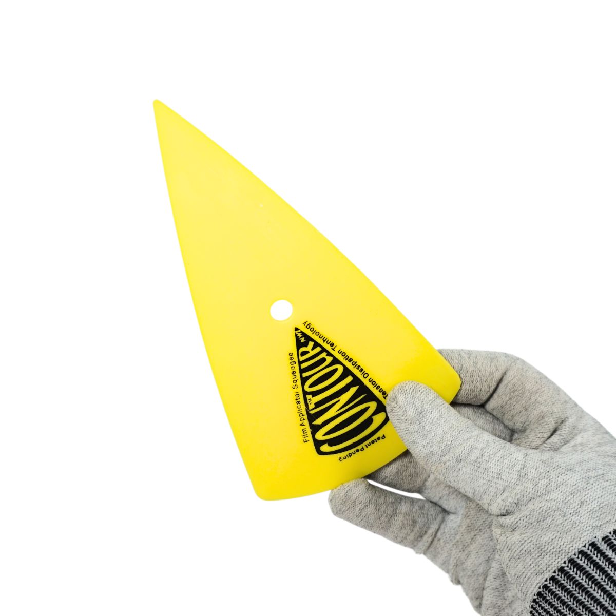 Rockrose Contour Squeegee for Smooth Vinyl Wrapping - Round Triangle Shape Contour Window Tint Tool - Perfect Window Tint Squeegee Tool - Plastic Squeegee for Curves, Edges, & Tight Corners - Yellow