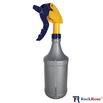 RockRose Pressure Sprayer Bottle for Household Cleanings - Adjustable Nozzle Chemical Spray Pump with Atomization Acid & Alkali-Resistant - Garden Sprayer with Plastic Pump Lever - 900 ml