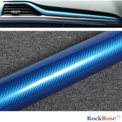 Rockrose 7D Carbon Fiber Vinyl Wrap with Twill Weave Style - Carbon Fiber Vinyl Wrap for Cars with Air Release Feature for Installation - Self-Adhesive Vinyl Car Wrap