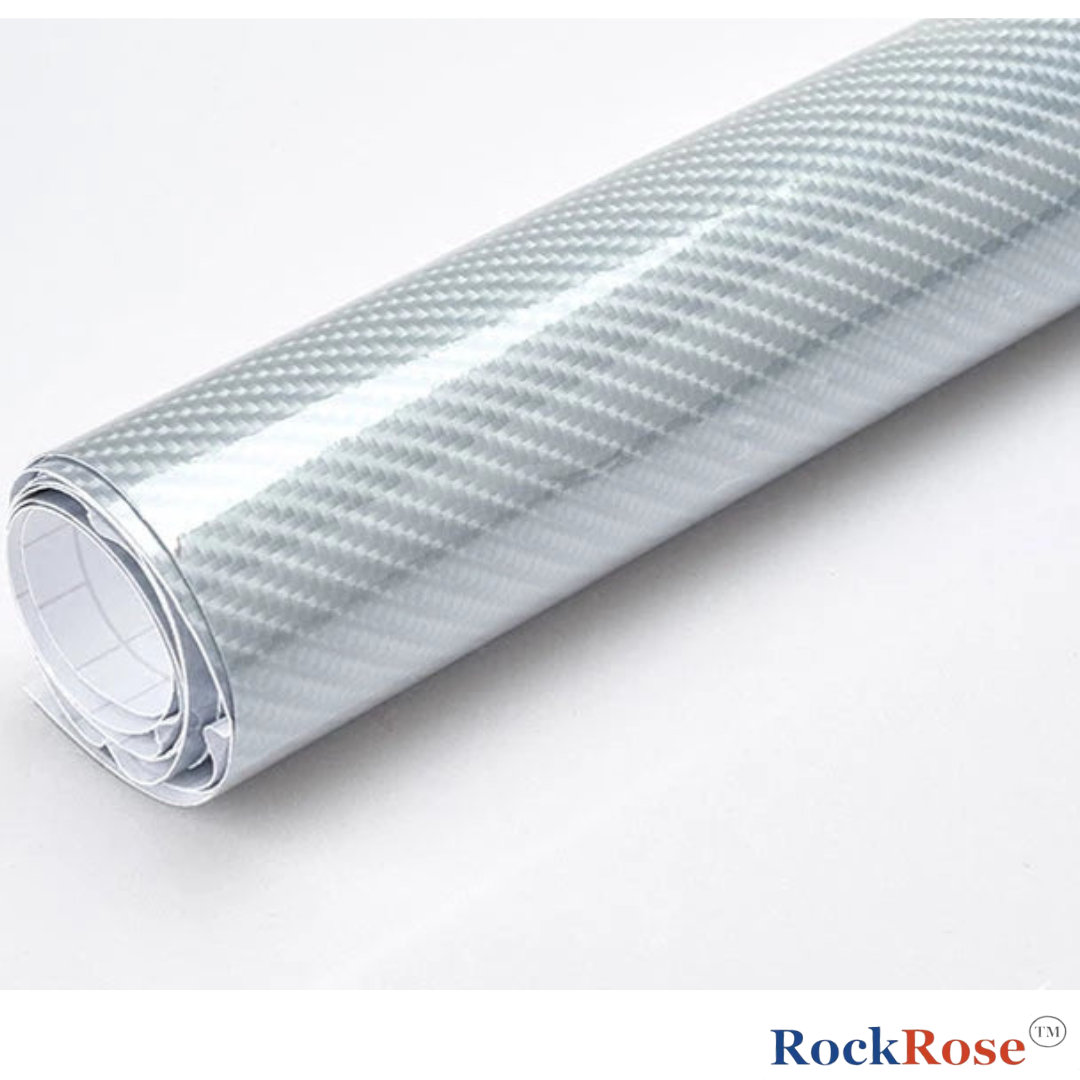 Rockrose 7D Carbon Fiber Vinyl Wrap with Twill Weave Style - Carbon Fiber Vinyl Wrap for Cars with Air Release Feature for Installation - Self-Adhesive Vinyl Car Wrap