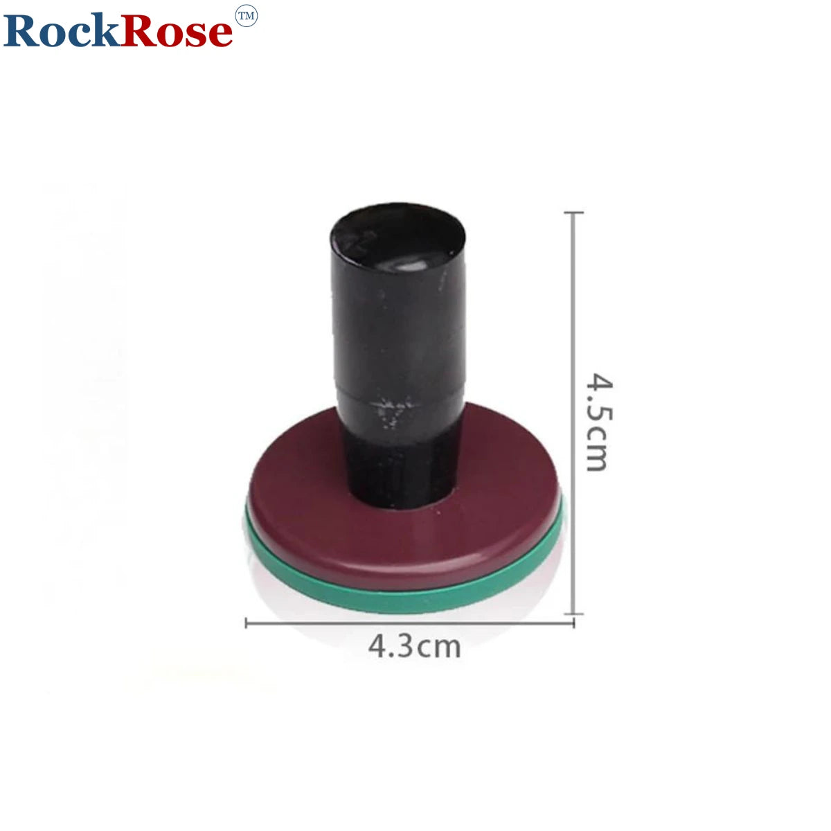 Black and red tool with measurements on a white background, featuring RockRose branding.