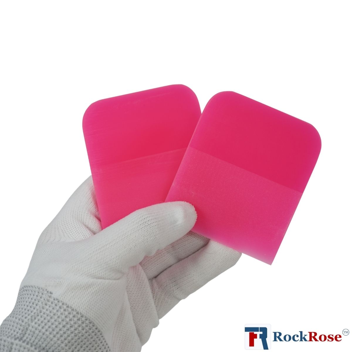 RockRose Pink PPF Squeegee Angled - 2.5 x 3 inches : Film Application Tool for Bubble-Free, Professional Finishes - Compact and Efficient Vinyl Wrapping Squeegee (2 Units) (2.5 x 3 Inches)