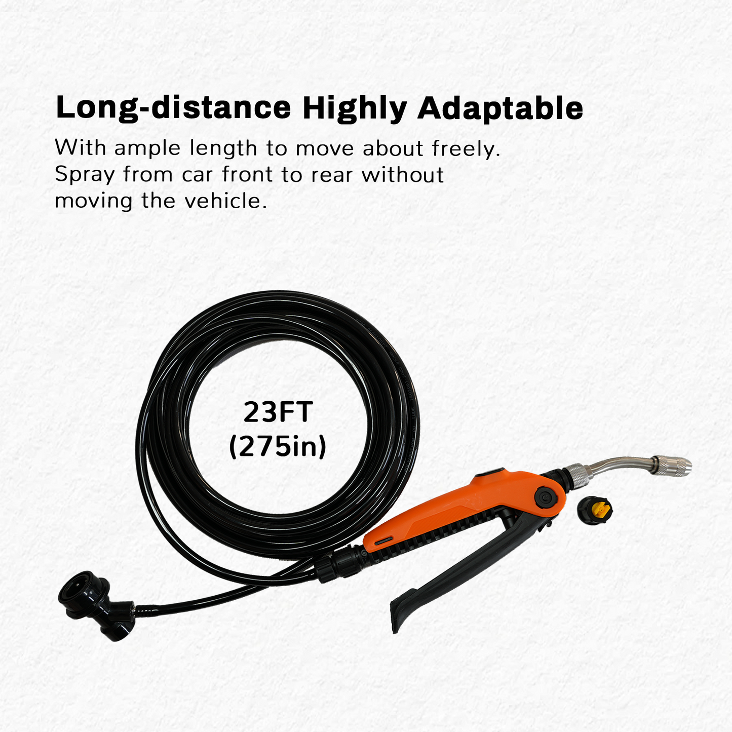 RockRose Premium Sprayer Tank Hose with Water Nozzle Gun – PVC Quick Connect Hose for PPF, Vinyl Wrap, Window Tint & Car Detailing