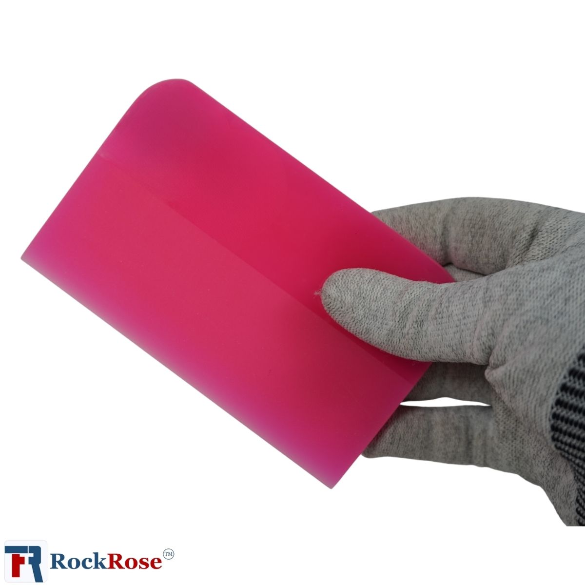 RockRose Pink PPF Squeegee Angled - 4 x 3 inches : Film Application Tool for Bubble-Free, Professional Finishes - Compact and Efficient Vinyl Wrapping Squeegee (2 Units)