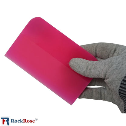 RockRose Pink PPF Squeegee Angled - 4 x 3 inches : Film Application Tool for Bubble-Free, Professional Finishes - Compact and Efficient Vinyl Wrapping Squeegee (2 Units)