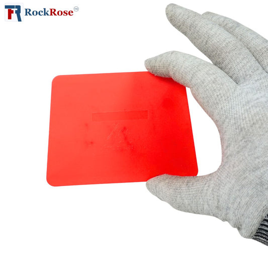 RockRose 4" Hard Card Squeegee for Precision Application - Window Film Squeegee Card with Comfortable to Handle Feature - Tool for Precise Movements During Installations - Red