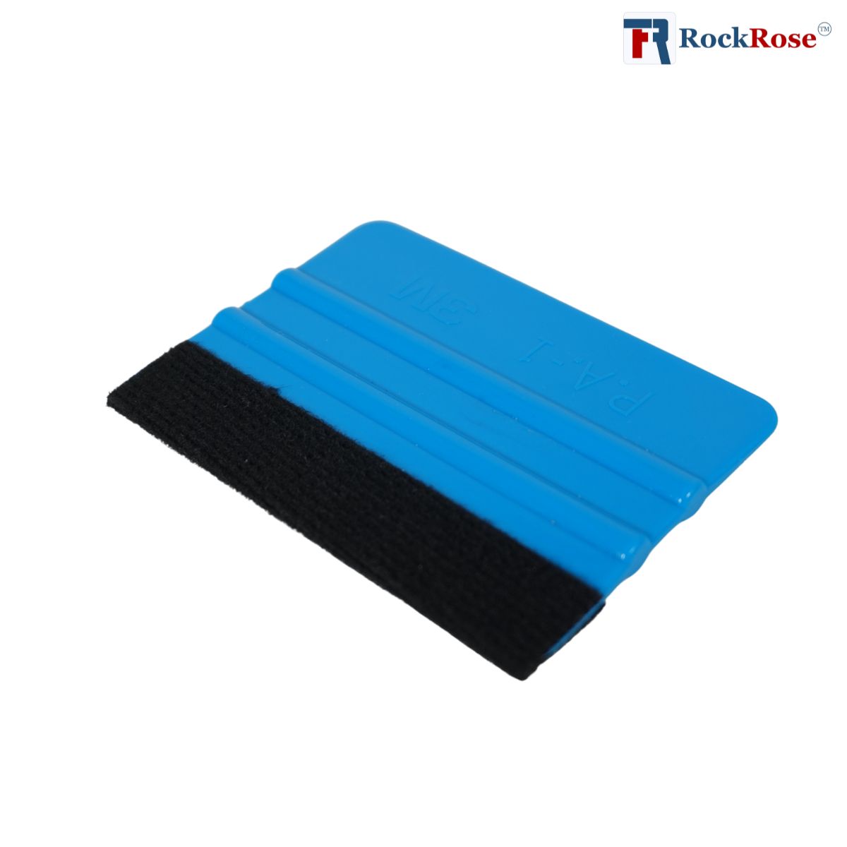 RockRose Felt Edge Vinyl Squeegee for Precision Application - Window Film Squeegee Card with Comfortable to Handle Feature - Black Felt Edge Tool for Precise Movements During Installations - Blue