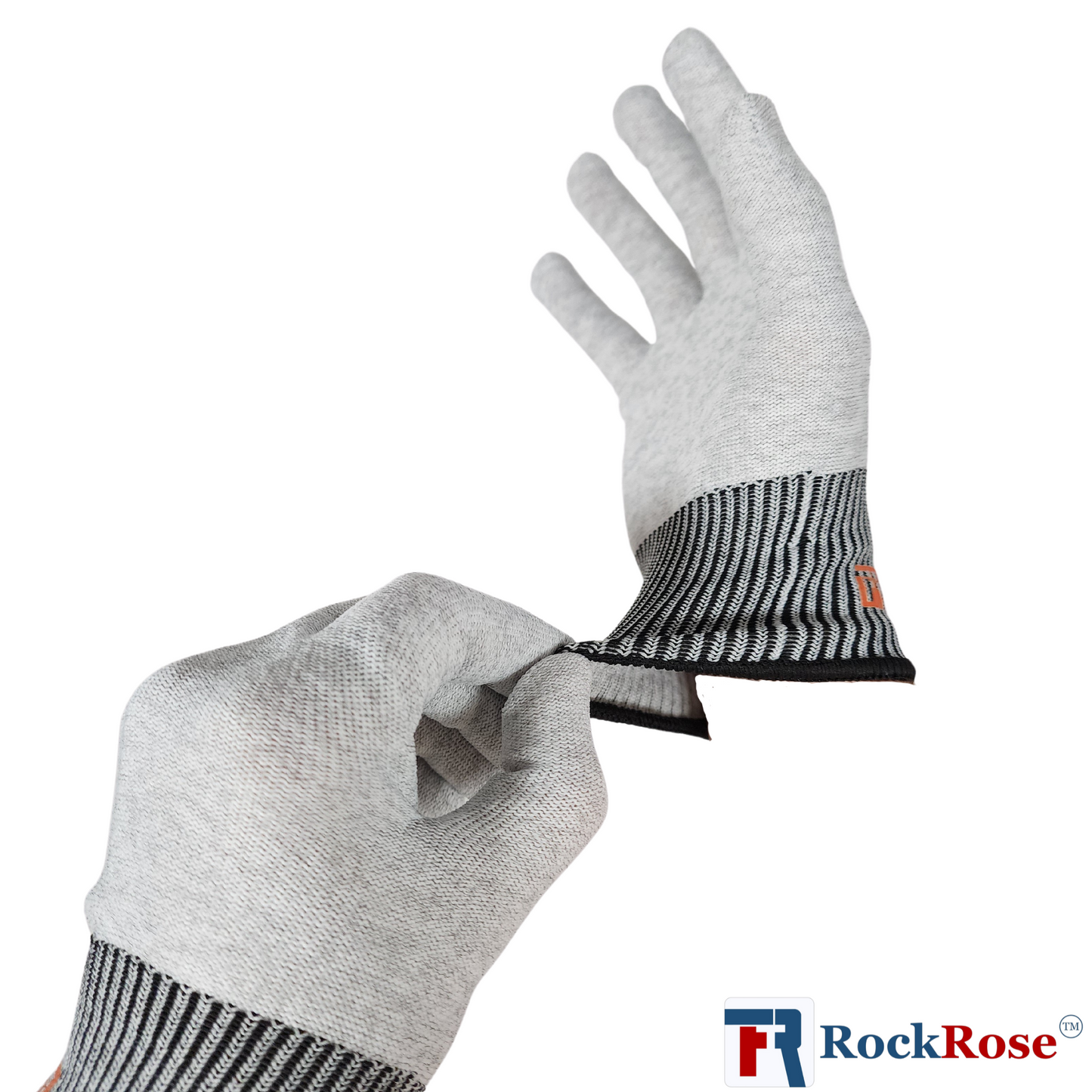 RockRose Carbon Fiber Gloves Perfect for Smooth Installation of Vinyl Wrap & Paint Protection Film - Nylon Work Gloves with Grip - Comfortable & Moisture Release Automotive Gloves - Grey