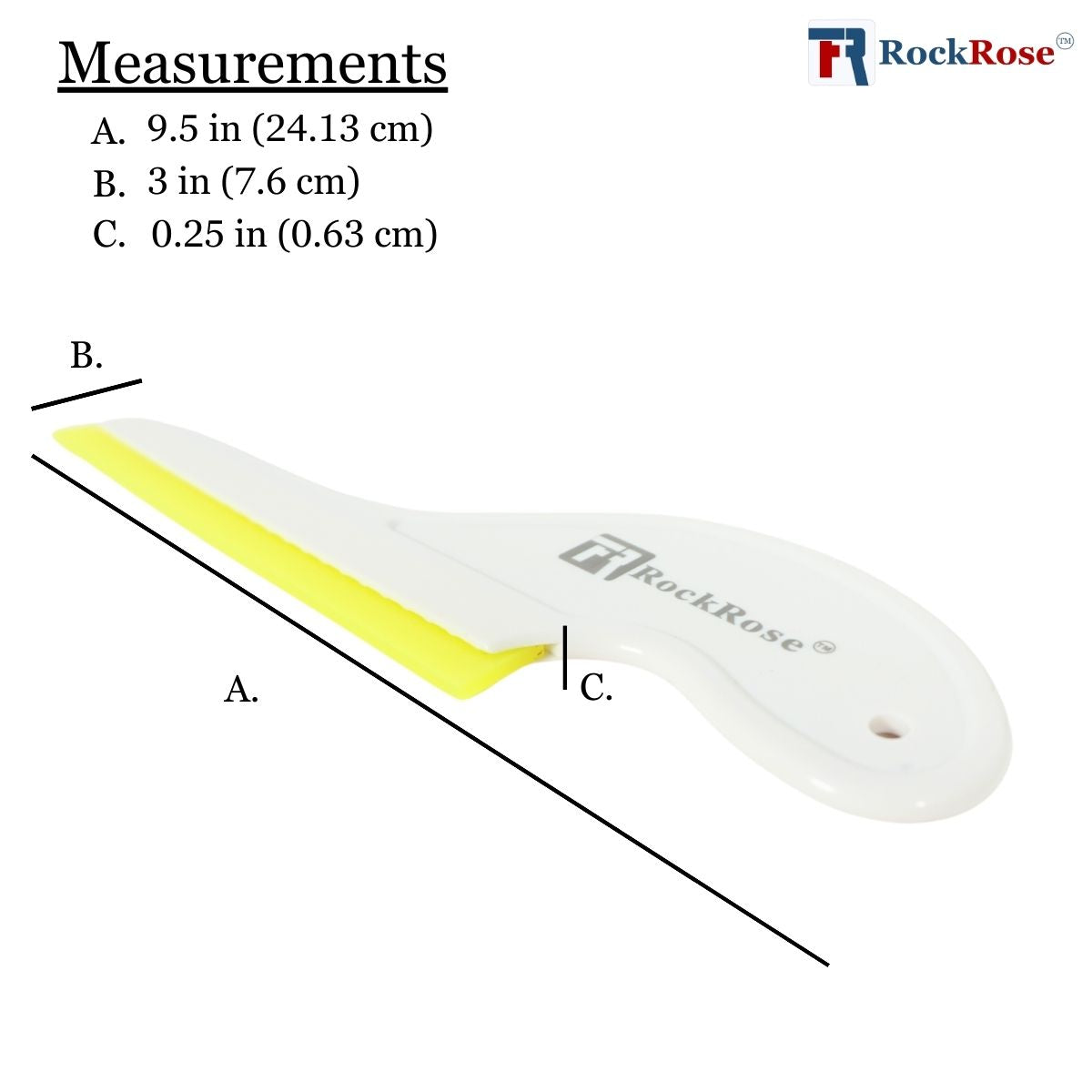 6-Inch Long Reach Triangular Scraper Squeegee with Silicone Blade for Windshield: Effortless Residual Water, Dust, Snow, and Ice Removal (Yellow)