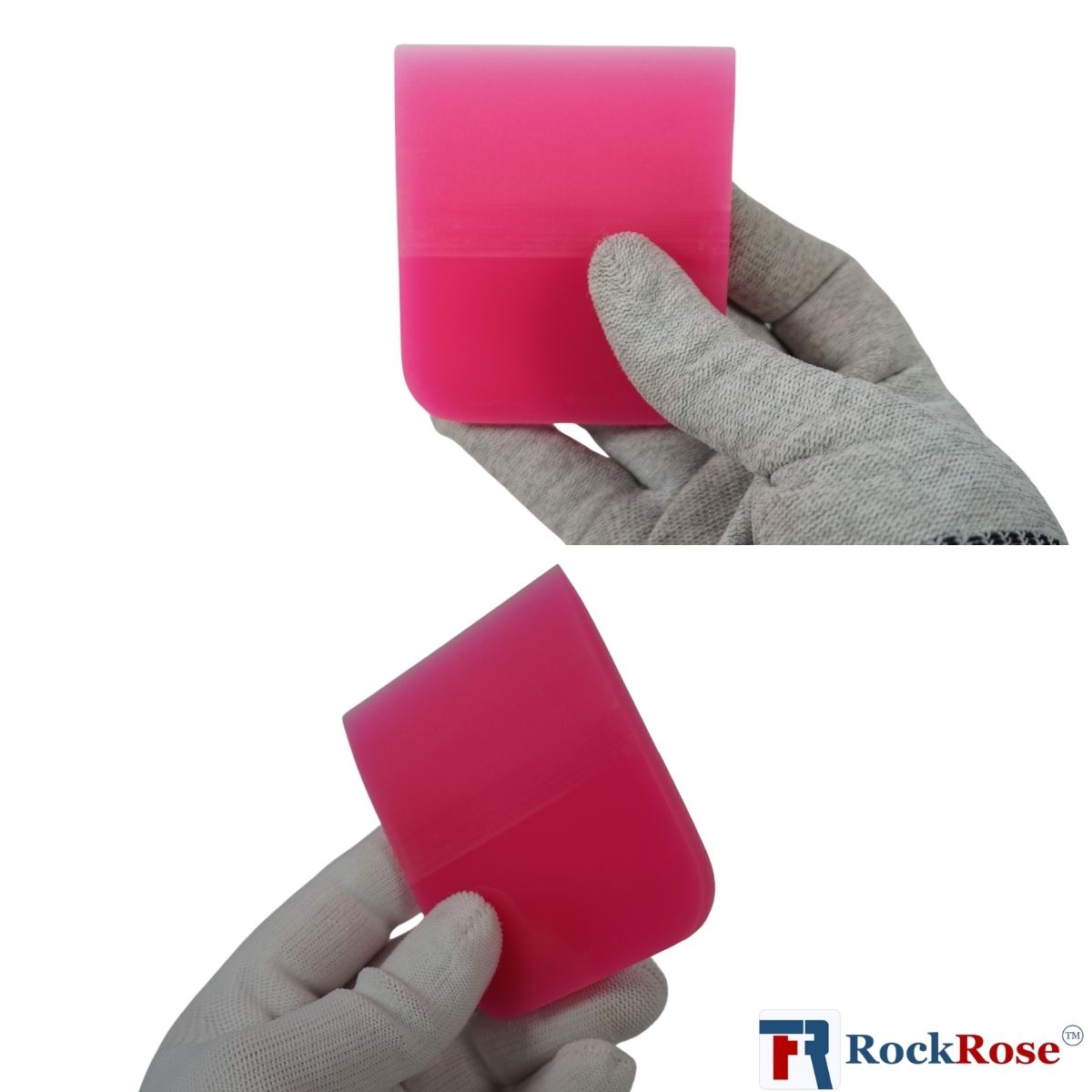 RockRose Pink PPF Squeegee Angled - 2.5 x 3 inches : Film Application Tool for Bubble-Free, Professional Finishes - Compact and Efficient Vinyl Wrapping Squeegee (2 Units) (2.5 x 3 Inches)