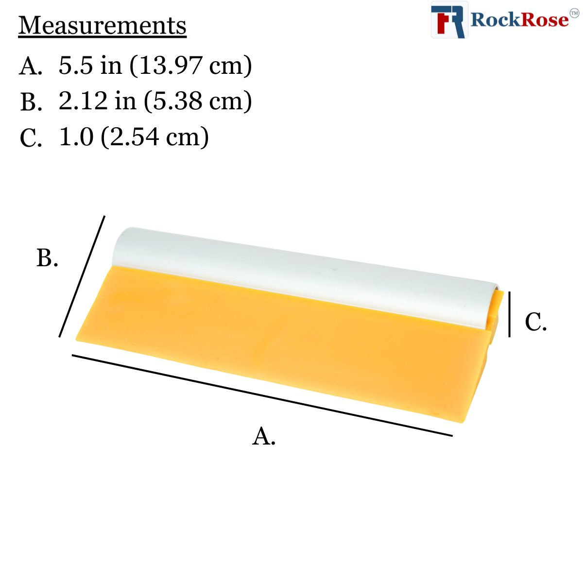 RockRose 4" Turbo Squeegee for Cleaning & Window Film Installation - Round Shape Non-Slip Handle Silicone Car Tinting Scraper & Household Tool - Windshield Snow Shovel & Water Wiper Blade - Pack of 2