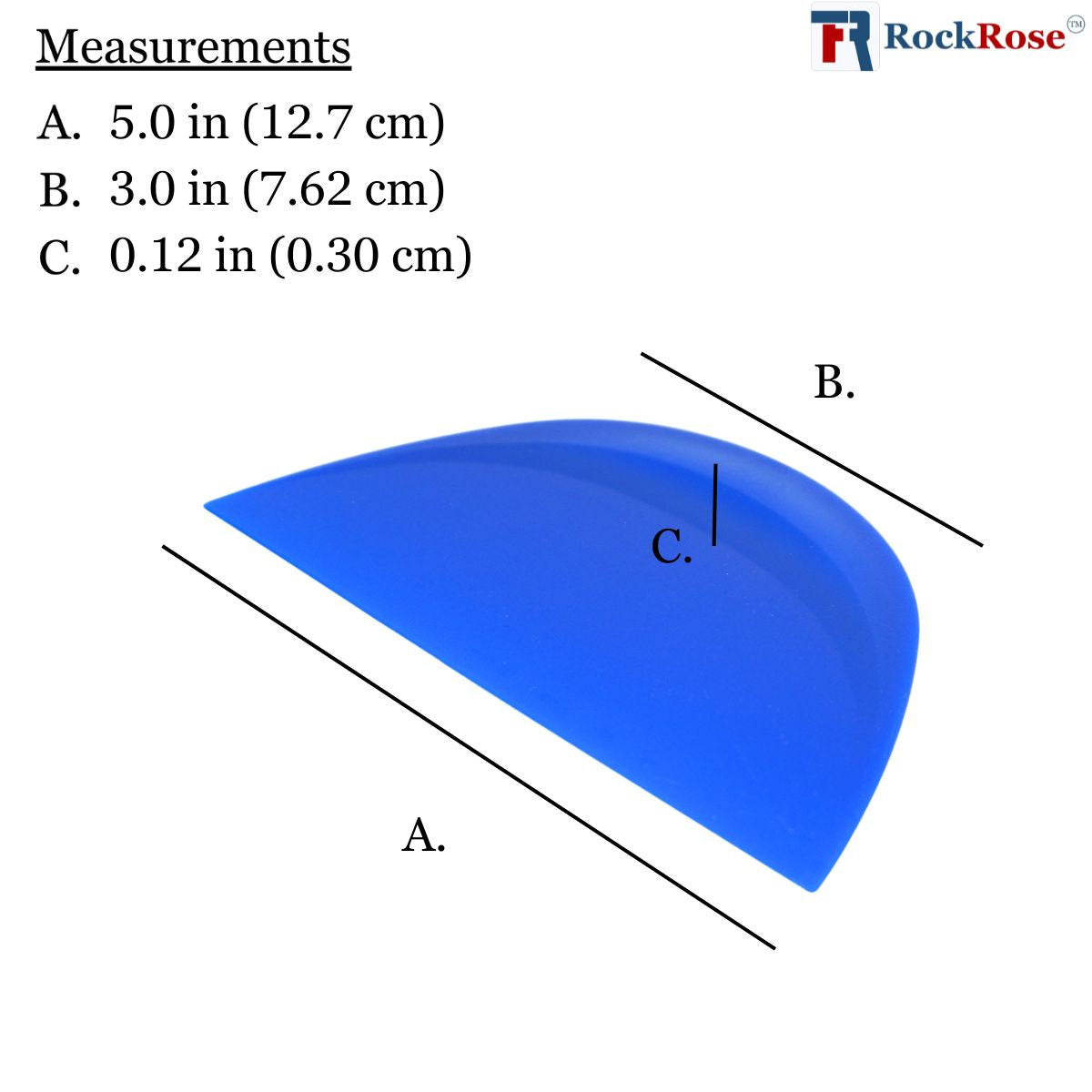 RockRose Smart Card Squeegee for Precision Application - Window Film Squeegee Card with Comfortable to Handle Feature - Tool for Precise Movements During Installations - Blue