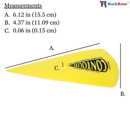 Rockrose Contour Squeegee for Smooth Vinyl Wrapping - Round Triangle Shape Contour Window Tint Tool - Perfect Window Tint Squeegee Tool - Plastic Squeegee for Curves, Edges, & Tight Corners - Yellow