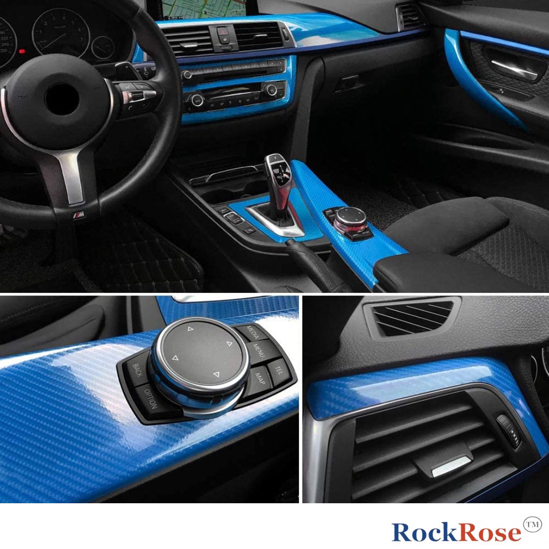 Rockrose 7D Carbon Fiber Vinyl Wrap with Twill Weave Style - Carbon Fiber Vinyl Wrap for Cars with Air Release Feature for Installation - Self-Adhesive Vinyl Car Wrap