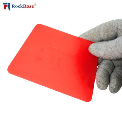 RockRose 4" Hard Card Squeegee for Precision Application - Window Film Squeegee Card with Comfortable to Handle Feature - Tool for Precise Movements During Installations - Red