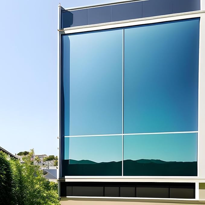 RockRose Reflective Building Tint Film to Enhance Privacy & Style - One Way Window Film Tint for Home Windows & Commercial Purpose - VLT Mirror Tint with 99% UV Blocking Feature