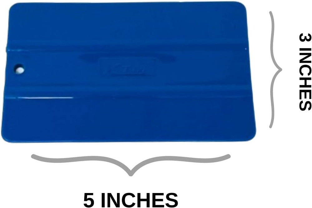 Rockrose Card Ridge Squeegee for Precision Application - Window Film Squeegee Card with Comfortable to Handle Feature - Tool for Precise Movements During Installations - Pack of 3 - Blue W Ridge