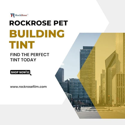 RockRose Reflective Building Tint Film to Enhance Privacy & Style - One Way Window Film Tint for Home Windows & Commercial Purpose - VLT Mirror Tint with 99% UV Blocking Feature