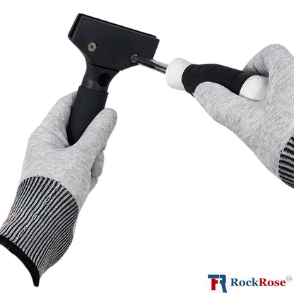 RockRose Premium Cast Aluminum Handle Squeegee for Smooth Application - Aluminium Handle Shower Squeegee for Glass Doors & Tinting - Cast Vinyl Wrap Squeegee Tool for Hand Comfort - Black