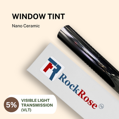 RockRose All Window Computer Customized Pre-Cut Nano Ceramic Car Window Tint Kit Heat & UV Block Professional Window Tint for Cars Adhesive Film