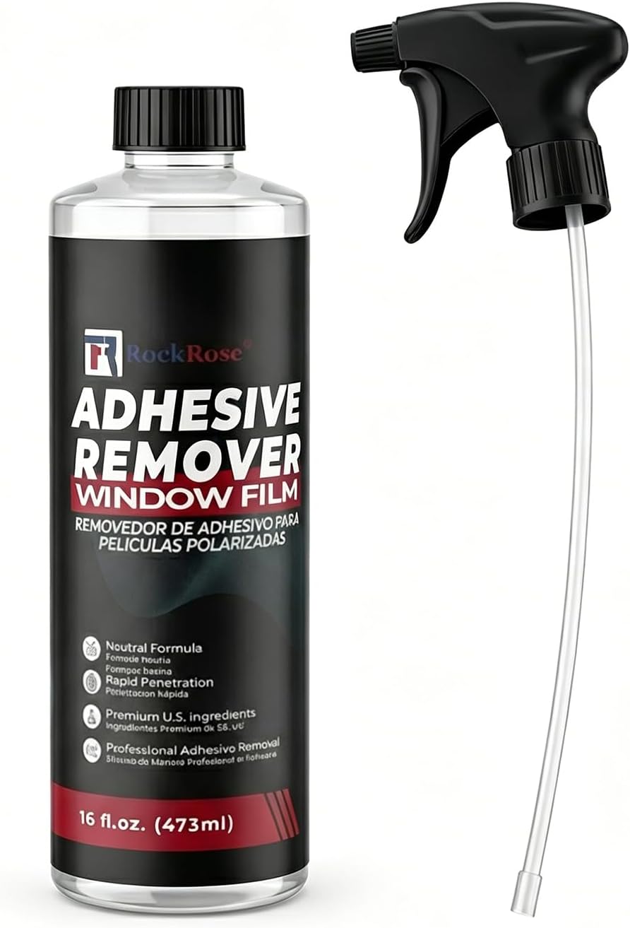RockRose Professional Window Film Adhesive Remover – Automotive Tint Glue, Window Film Residue Cleaner