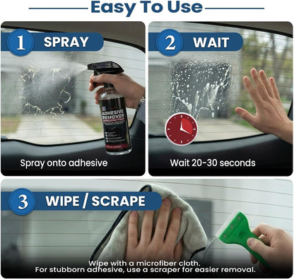 RockRose Professional Window Film Adhesive Remover – Automotive Tint Glue, Window Film Residue Cleaner
