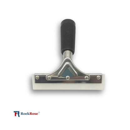 8-Inch Pro Squeegee with black handle on a white background, featuring the RockRose logo.