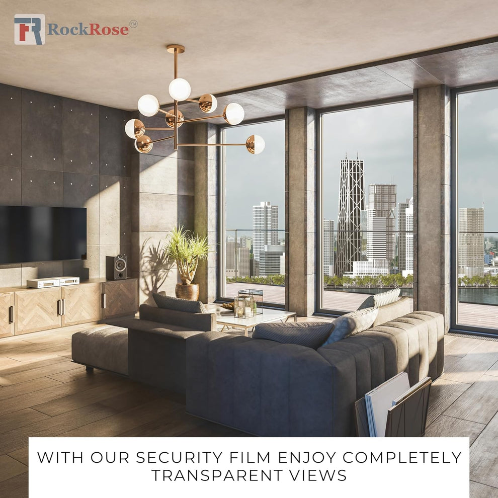 8 Mil Clear Safety & Security Window Film – Anti-Shatter, 99% UV Block