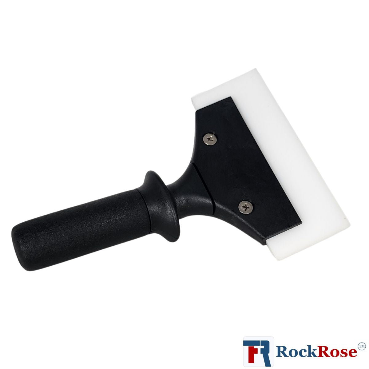 RockRose 6.7" Long Reinforced Plastic Handle for Smooth Application - Plastic Handle Shower Squeegee for Glass Doors & Tinting - Vinyl Wrap Squeegee Tool with Handle for Comfort - Black