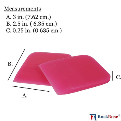 RockRose Pink PPF Squeegee Angled - 2.5 x 3 inches : Film Application Tool for Bubble-Free, Professional Finishes - Compact and Efficient Vinyl Wrapping Squeegee (2 Units) (2.5 x 3 Inches)