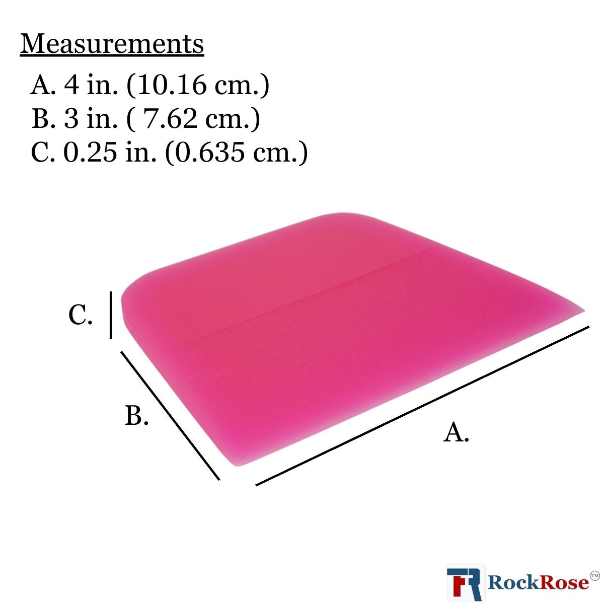 RockRose Pink PPF Squeegee Angled - 4 x 3 inches : Film Application Tool for Bubble-Free, Professional Finishes - Compact and Efficient Vinyl Wrapping Squeegee (2 Units) (Angled 4 x 3 Inches)